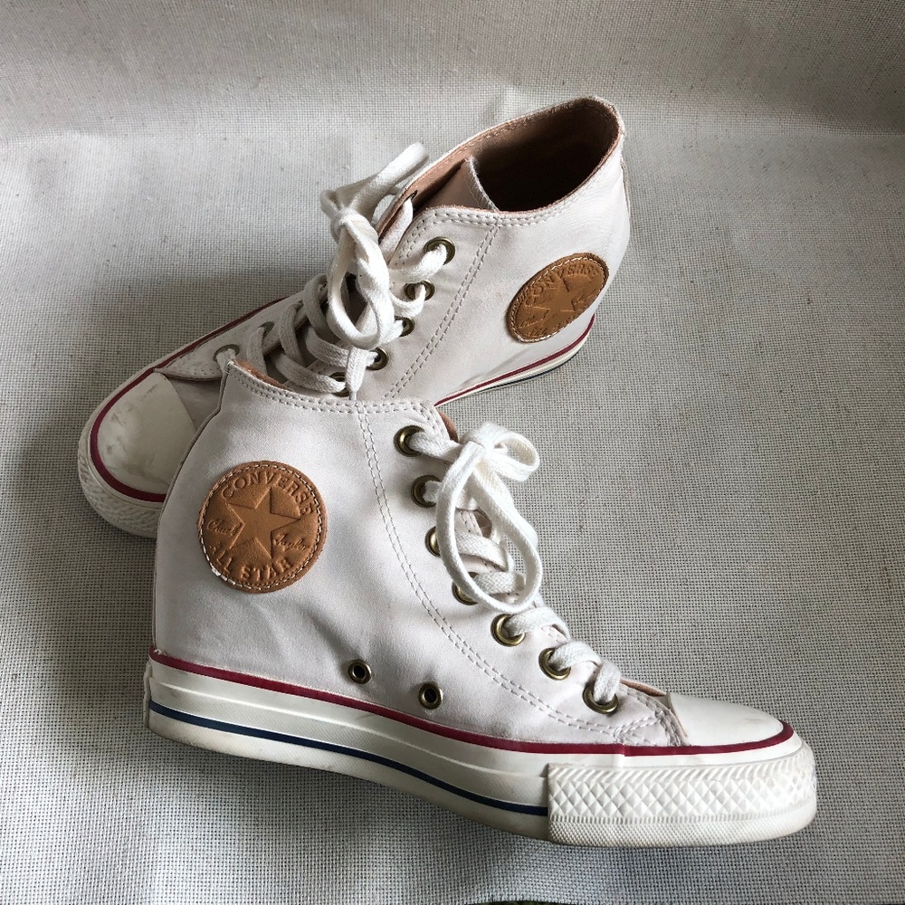 Converse White Wedge Sneakers